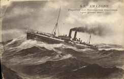 CPA Bateau SS Amazone Paquebot des Messageries Maritimes 