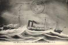 CPA Bateau Messageries Maritimes Australien par grosse mer