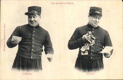 CPA Fantaisie Homme Soldat Militaria La lettre a Pitou