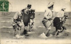 VINTAGE POSTCARD Fantasy Women On the beach