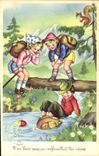 VINTAGE POSTCARD Fantasy Illustrator Children Excursion