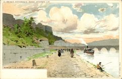 CPA Fantaisie Illustrateur Ranot Namur Le vieux pont de Jambes Peche Pecheur