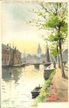 VINTAGE POSTCARD Fantasy Illustrator Ranot Termonde Boats
