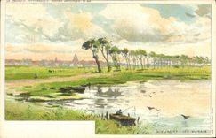VINTAGE POSTCARD Fantaisie Illustrator Ranot Nieuport the marshes Fishes Sinning