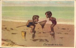 CPA Fantaisie Illustrateur Redon Enfants Les secrets de la mer