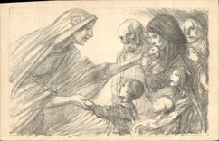 VINTAGE POSTCARD Militaria National Help Illustrator