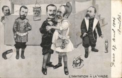 CPA Politique Satirique L'invitation a la valse Nicolas II Russie Russia 