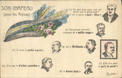 VINTAGE POSTCARD Political Satirist His hat for bases