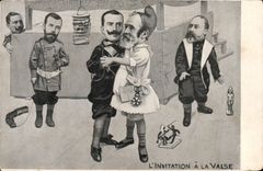 CPA Politique Satirique L'invitation a la valse 