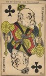 CPA Politique Satirique Jeu de cartes des Souverains Edouard VII Carte a jouer Trefle