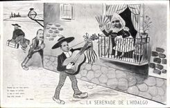 CPA Politique Satirique La serenade de l'Hidalgo Alphonse XIII Loubet 