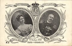 CPA Souverains hollandais Paris Versailles Wilhelmine Prince Henri 