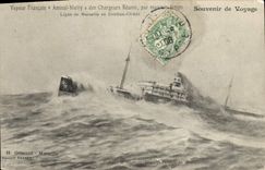 VINTAGE POSTCARD Boat French Vapor Admiral Nielly of the Brought together Chargers Line of Marseilles in Far East