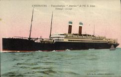 CPA Bateau Paquebot Cherbourg Transatlantique America de l'US Lines