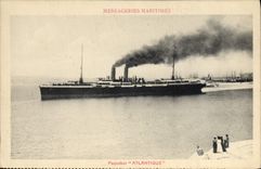 VINTAGE POSTCARD Atlantic Boat Steamer Maritime Transport