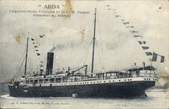 CPA Bateau Paquebot poste francais de la Cie N Paquet Courrier du Maroc Abda 