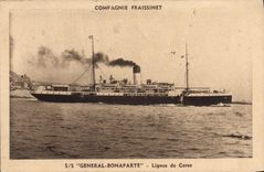CPA Bateau Paquebot Compagnie Fraissinet SS General Bonaparte Lignes de Corse Corsica 
