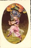VINTAGE POSTCARD Illustrateur Child Dances