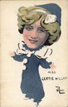 VINTAGE POSTCARD Illustrator Woman Miss Gertie Millar