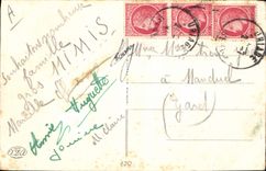 VINTAGE POSTCARD Illustrator Child dog (in relief)