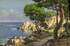 VINTAGE POSTCARD Illustrator Cape d' Antibes