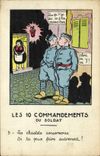 CPA Fantaisie Militaria Les 10 commandements du soldat Chastete