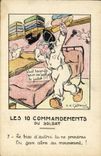 VINTAGE POSTCARD Fantaisie Militaria the 10 commands of the soldier the good of others you will not take
