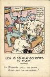 CPA Fantaisie Militaria Les 10 commandements du soldat Homicide