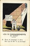 CPA Fantaisie Militaria Les 10 commandements du soldat Prison