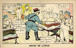 CPA Fantaisie Militaria Revue de literie