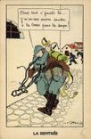 VINTAGE POSTCARD Militaria Fantasy the re-entry