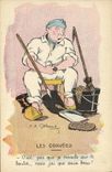 CPA Fantaisie Militaria Les corvees
