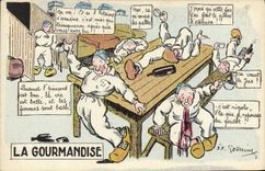 VINTAGE POSTCARD Militaria Fantasy greediness