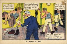 CPA Fantaisie Militaria Le branle bas Marins