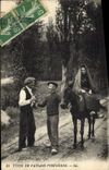 CPA Folklore Types de paysans pyrenees Mule 