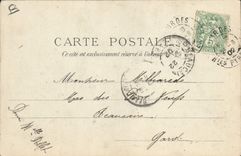 Folklore de la POSTAL de la VENDIMIA el coche de Pyrenees de los bueyes del país