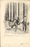 CPA Folklore Hautes Pyrenees Costumes du pays Ane Mule 
