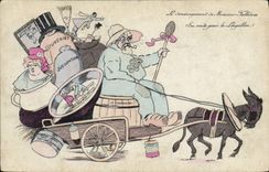 CPA Le demenagement de Monsieur Fallieres Ane Mule