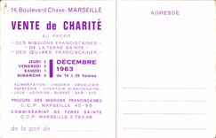 VINTAGE POSTCARD Missionaries Pope Charity sale Boulevard Chave Marseilles