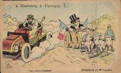 CPA L'histoire a l'envers Automobile Childeric et Mr Loubet 