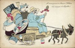 CPA Le demenagement de Monsieur Fallieres Ane Mule 