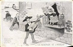 CPA La serenade de l'Hidalho Alphonse XIII