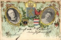 CPA Famille Royale Pays-Bas Lion