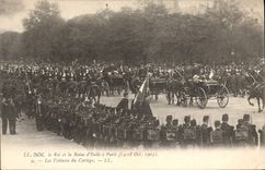 CPA MM le roi et la reine d'Italie 1903 Les voitures du cortege 