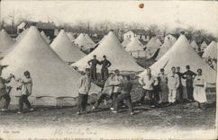 CPA Boxe Camp de la Valbonne Vue generale des tentes Militaria