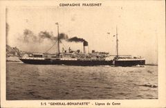 CPA Bateau Compagnie Fraissinet SS General Bonaparte Lignes de Corse Corsica