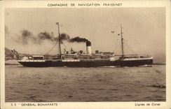 CPA Bateau Compagnie Fraissinet SS General Bonaparte Lignes de Corse Corsica