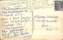 VINTAGE POSTCARD Boat Brazza Steamer of the Company of the Brought together Chargers