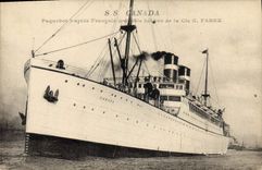 VINTAGE POSTCARD Boat S fast Canada Steamer French Co C Fabre
