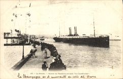 CPA Bateau Le Havre Sortie du transatlantique La Champagne 